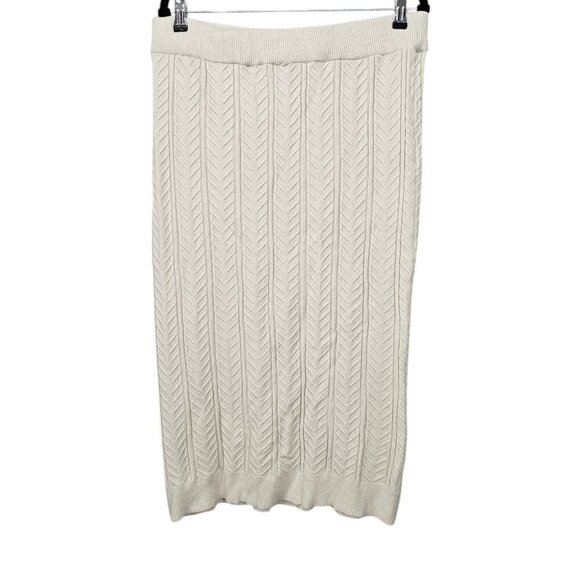 Cyrus Cable Knit Chunky New Cream Long Pull On Skirt - Picture 5 of 7